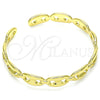 Oro Laminado Individual Bangle, Gold Filled Style Puff Mariner Design, Polished, Golden Finish, 07.341.0003
