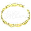 Oro Laminado Individual Bangle, Gold Filled Style Puff Mariner Design, Polished, Golden Finish, 07.341.0003