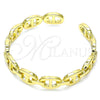 Oro Laminado Individual Bangle, Gold Filled Style Puff Mariner Design, Polished, Golden Finish, 07.341.0004 (Thickness, One size fits all)