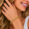 Oro Laminado Individual Bangle, Gold Filled Style Paperclip Design, with White Micro Pave, Polished, Golden Finish, 07.341.0005 (09 MM Thickness, One size fits all)