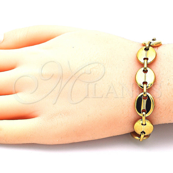 Stainless Steel Bracelet — Basic Bracelet Puff Mariner Design Polished 04. 11 — alternate product view — SKU 141509 | Acero Inoxidable brazalete — básico Bracelet Puff Mariner diseño pulido 04. 11 — SKU 141509