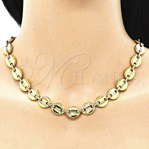 Stainless Steel Necklace — Basic Necklace Puff Mariner Design Polished 04. 11 — alternate product view — SKU 141511 | Acero Inoxidable collar — básico Necklace Puff Mariner diseño pulido 04. 11 — SKU 141511