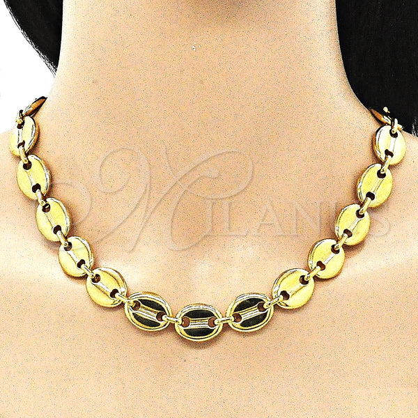 Stainless Steel Necklace — Basic Necklace Puff Mariner Design Polished 04. 13 — alternate product view — SKU 141513 | Acero Inoxidable collar — básico Necklace Puff Mariner diseño pulido 04. 13 — SKU 141513