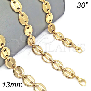 Stainless Steel Necklace — Basic Necklace Puff Mariner Design Polished 04. 13 — main product view — SKU 141513 | Acero Inoxidable collar — básico Necklace Puff Mariner diseño pulido 04. 13 — SKU 141513