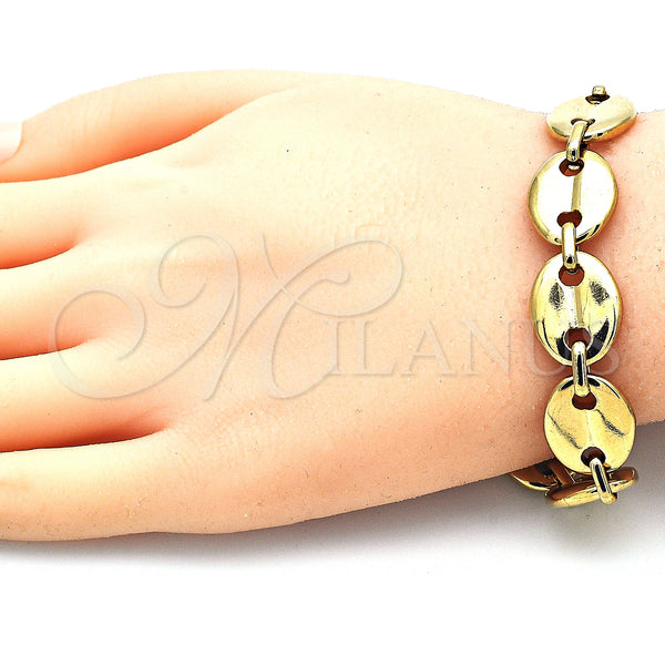 Stainless Steel Bracelet — Basic Bracelet Puff Mariner Design Polished 04. 13 — alternate product view — SKU 141516 | Acero Inoxidable brazalete — básico Bracelet Puff Mariner diseño pulido 04. 13 — SKU 141516