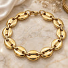 Stainless Steel Basic Bracelet, Puff Mariner Design, Polished, Golden Finish, 04.116.0063.08 (13 MM Thickness, 8 Inches Length)