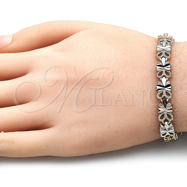 Gold Filled Bracelet — Fancy Bracelet Dragon-Fly Design Diamond Cutting Tricolor 03. — alternate product view — SKU 141518 | Oro Laminado brazalete — elegante Bracelet Dragon-Fly diseño Diamond Cutting Tricolor 03. — SKU 141518