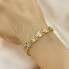 Oro Laminado Fancy Bracelet, Gold Filled Style Dragon-Fly Design, Diamond Cutting Finish, Tricolor, 03.380.0062.08 (08 MM Thickness, 8 Inches Length)