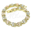 Oro Laminado Fancy Bracelet, Gold Filled Style Dragon-Fly Design, Diamond Cutting Finish, Tricolor, 03.380.0062.08 (08 MM Thickness, 8 Inches Length)