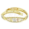 Oro Laminado Fancy Bracelet, Gold Filled Style Elephant and Owl Design, Polished, Tricolor, 03.380.0072.07 (08 MM Thickness, 7 Inches Length)