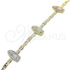 Oro Laminado Fancy Bracelet, Gold Filled Style Guadalupe Design, Polished, Tricolor, 03.380.0074.08 (04 MM Thickness, 8 Inches Length)