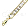 Oro Laminado Fancy Bracelet, Gold Filled Style Flower Design, Polished, Tricolor, 03.380.0077.08 (10 MM Thickness, 8 Inches Length)