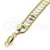 Oro Laminado Fancy Bracelet, Gold Filled Style Polished, Tricolor, 03.380.0079.08 (10 MM Thickness, 8 Inches Length)