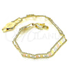Oro Laminado Fancy Bracelet, Gold Filled Style Polished, Tricolor, 03.380.0079.08 (10 MM Thickness, 8 Inches Length)