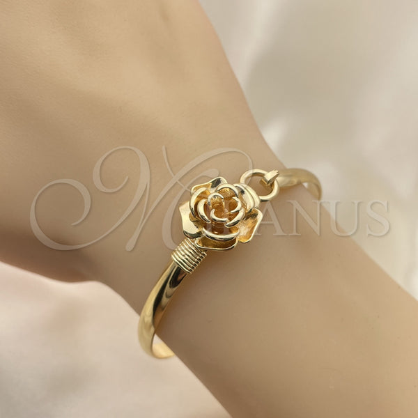 Gold Filled Jewelry — Individual Bangle Flower Design Polished 07. 05 MM — alternate product view — SKU 141554 | Oro Laminado joyería — Individual Bangle flor diseño pulido 07. 05 MM — SKU 141554