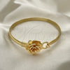 Oro Laminado Individual Bangle, Gold Filled Style Flower Design, Polished, Golden Finish, 07.192.0016.04 (05 MM Thickness, Size 4 (2.25 Diameter))