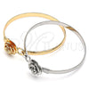Oro Laminado Individual Bangle, Gold Filled Style Flower Design, Polished, Golden Finish, 07.192.0016.04 (05 MM Thickness, Size 4 (2.25 Diameter))