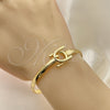 Oro Laminado Individual Bangle, Gold Filled Style Horseshoe Design, Polished, Golden Finish, 07.192.0010.04 (05 MM Thickness, Size 4 (2.25 Diameter))