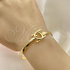 Oro Laminado Individual Bangle, Gold Filled Style Horseshoe Design, Polished, Golden Finish, 07.192.0010.04 (05 MM Thickness, Size 4 (2.25 Diameter))
