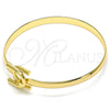 Oro Laminado Individual Bangle, Gold Filled Style Horseshoe Design, Polished, Golden Finish, 07.192.0010.04 (05 MM Thickness, Size 4 (2.25 Diameter))