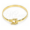 Oro Laminado Individual Bangle, Gold Filled Style Horseshoe Design, Polished, Golden Finish, 07.192.0010.04 (05 MM Thickness, Size 4 (2.25 Diameter))