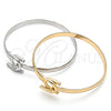 Oro Laminado Individual Bangle, Gold Filled Style Horseshoe Design, Polished, Golden Finish, 07.192.0010.04 (05 MM Thickness, Size 4 (2.25 Diameter))