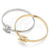 Oro Laminado Individual Bangle, Gold Filled Style Horseshoe Design, Polished, Golden Finish, 07.192.0010.04 (05 MM Thickness, Size 4 (2.25 Diameter))