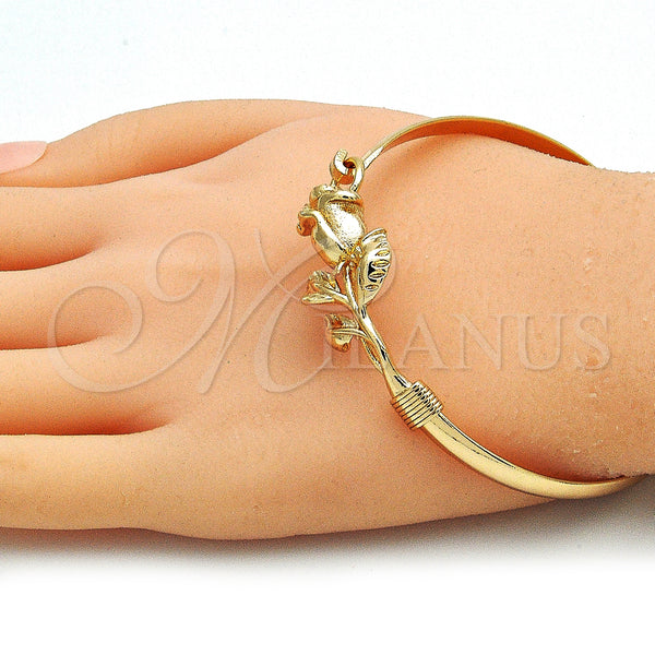 Gold Filled Jewelry — Individual Bangle Flower Design Polished 07. 05 MM — alternate product view — SKU 141557 | Oro Laminado joyería — Individual Bangle flor diseño pulido 07. 05 MM — SKU 141557