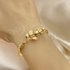 Oro Laminado Individual Bangle, Gold Filled Style Flower Design, Polished, Golden Finish, 07.192.0037.04 (05 MM Thickness, Size 4 (2.25 Diameter))