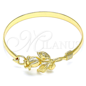 Gold Filled Jewelry — Individual Bangle Flower Design Polished 07. 05 MM — main product view — SKU 141557 | Oro Laminado joyería — Individual Bangle flor diseño pulido 07. 05 MM — SKU 141557