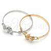 Oro Laminado Individual Bangle, Gold Filled Style Flower Design, Polished, Golden Finish, 07.192.0037.04 (05 MM Thickness, Size 4 (2.25 Diameter))