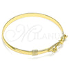 Oro Laminado Individual Bangle, Gold Filled Style Tree and Bird Design, Polished, Golden Finish, 07.192.0038.04 (05 MM Thickness, Size 4 (2.25 Diameter))