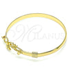 Oro Laminado Individual Bangle, Gold Filled Style Tree and Bird Design, Polished, Golden Finish, 07.192.0038.04 (05 MM Thickness, Size 4 (2.25 Diameter))