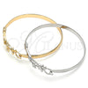 Oro Laminado Individual Bangle, Gold Filled Style Tree and Bird Design, Polished, Golden Finish, 07.192.0038.04 (05 MM Thickness, Size 4 (2.25 Diameter))