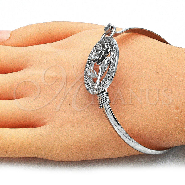 Gold Filled Jewelry — Individual Bangle Flower Design Polished 07. 05 MM — alternate product view — SKU 141571 | Oro Laminado joyería — Individual Bangle flor diseño pulido 07. 05 MM — SKU 141571
