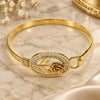 Oro Laminado Individual Bangle, Gold Filled Style Flower Design, Polished, Golden Finish, 07.185.0002.04 (05 MM Thickness, Size 4 (2.25 Diameter))