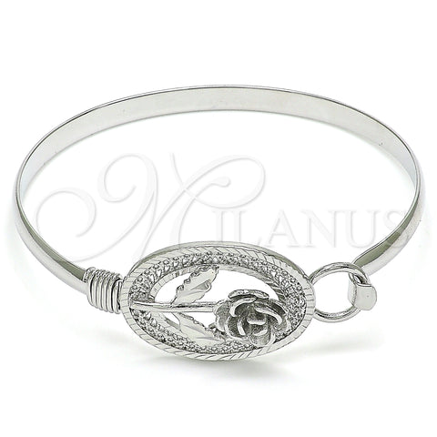 Oro Laminado Individual Bangle, Gold Filled Style Flower Design, Polished, Golden Finish, 07.185.0002.04 (05 MM Thickness, Size 4 (2.25 Diameter))