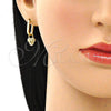 Oro Laminado Huggie Hoop, Gold Filled Style Lock Design, with White Micro Pave, Polished, Golden Finish, 02.368.0024.10