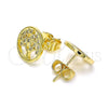 Oro Laminado Stud Earring, Gold Filled Style Tree Design, Polished, Golden Finish, 02.156.0531