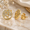 Oro Laminado Stud Earring, Gold Filled Style Tree Design, Polished, Golden Finish, 02.156.0531