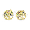 Gold Filled Ring — Stud Earring Tree Design with Multicolor Micro Pave — alternate product view — SKU 141628 | Oro Laminado anillo — Stud Earring Tree diseño with Multicolor Micro Pave — SKU 141628