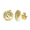 Gold Filled Ring — Stud Earring Tree Design with Multicolor Micro Pave — main product view — SKU 141628 | Oro Laminado anillo — Stud Earring Tree diseño with Multicolor Micro Pave — SKU 141628