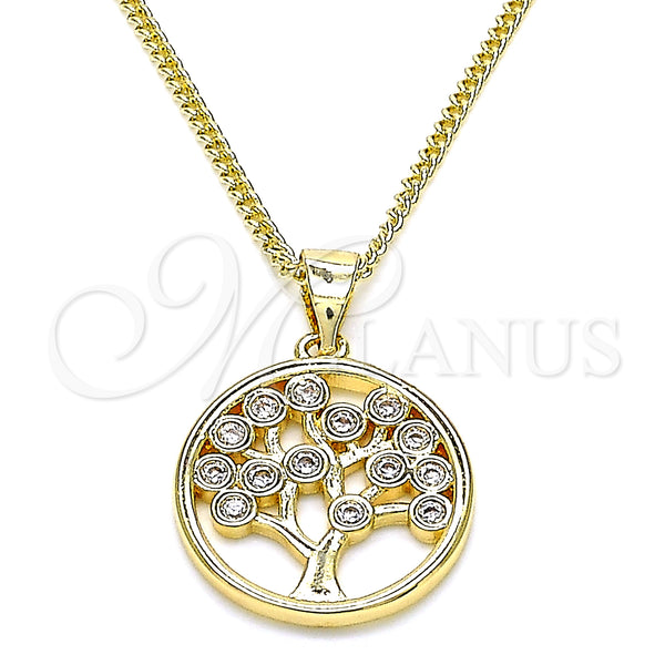 Gold Filled Necklace — Pendant Necklace Tree Design with White Cubic Zirconia — main product view — SKU 141629 | Oro Laminado collar — Pendant Necklace Tree diseño with blanco Cubic Zirconia — SKU 141629