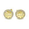 Gold Filled Ring — Stud Earring Tree Design with White Micro Pave — alternate product view — SKU 141637 | Oro Laminado anillo — Stud Earring Tree diseño with blanco Micro Pave — SKU 141637