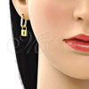 Oro Laminado Huggie Hoop, Gold Filled Style Lock Design, Polished, Golden Finish, 02.368.0028.10