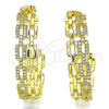Gold Filled Ring — Stud Earring Paperclip Design with White Micro Pave — alternate product view — SKU 141727 | Oro Laminado anillo — Stud Earring Paperclip diseño with blanco Micro Pave — SKU 141727