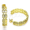 Gold Filled Ring — Stud Earring Paperclip Design with White Micro Pave — alternate product view — SKU 141727 | Oro Laminado anillo — Stud Earring Paperclip diseño with blanco Micro Pave — SKU 141727