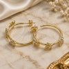 Oro Laminado Stud Earring, Gold Filled Style Butterfly Design, with White Micro Pave, Polished, Golden Finish, 02.341.0091