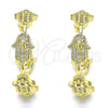 Gold Filled Ring — Stud Earring Judaica and Hand of God Design — alternate product view — SKU 141731 | Oro Laminado anillo — Stud Earring Judaica and Hand of God diseño — SKU 141731