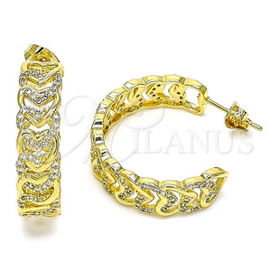 Gold Filled Ring — Stud Earring Heart Design with White Micro Pave — main product view — SKU 141732 | Oro Laminado anillo — Stud Earring corazón diseño with blanco Micro Pave — SKU 141732
